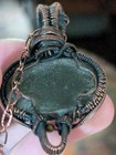 Oval abalone shelk & Moonstone Copper Wire Pendant With Copper Chain — photo 5