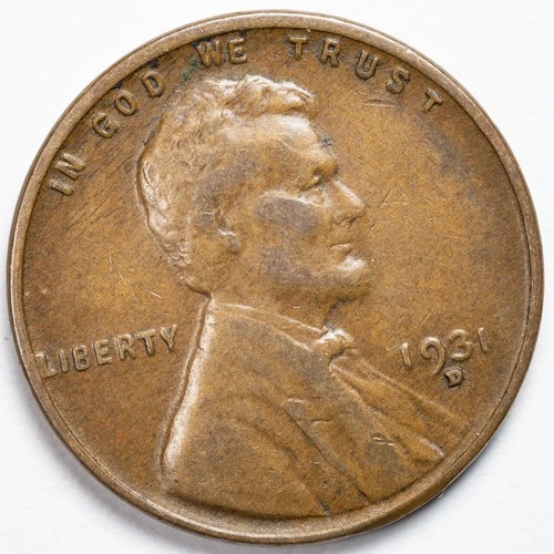 1931-D Extremely Fine (XF) Lincoln Wheat Penny Cent, Denver Mint