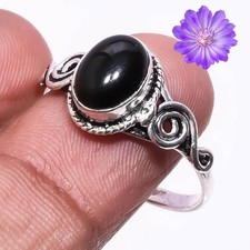 Black Onyx Gemstone 925 Sterling Silver Ring Handmade Jewelry Ring For Gift