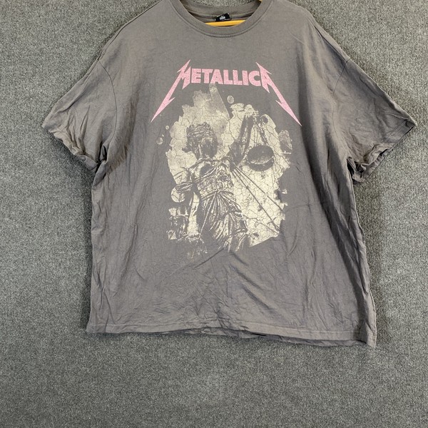 Metallica Shirt Womens 22 Grey Lady Justice Graphic T-Shirt Tee Top Band