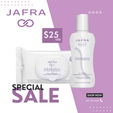 JAFRA Daily Intimates Duo-2-in-1 Cleanser (125 ml / 4.2 fl oz) + 30 Wipes