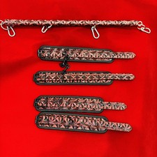 PU Leather Handcuffs Open Leg Bondage Cuffs for Ankles Wrists Restraints Women