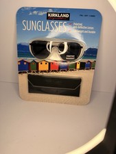 Kirkland Men's Polarized Anti-Reflective Sunglasses Black Gray Plastic. Sku90