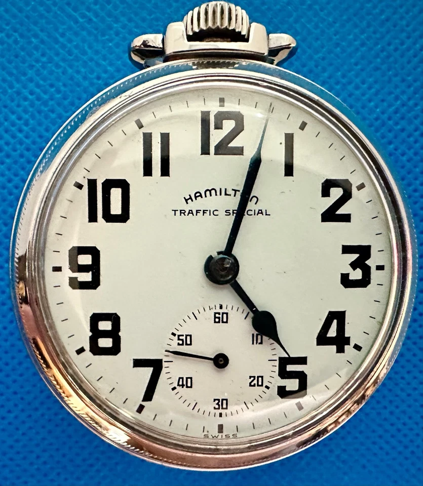Reloj Bolsillo Hamilton Tráfico Grado Especial 925 Talla 18S 17J CIRCA 1909 Funcionando Foto 2 de 4