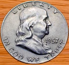 1957-D Franklin Half Dollar (VF) 90% Silver
