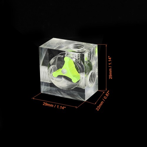 Acrylique refroidisement Surveillance 3-Voie Vert G1/4 pour refroidisement - Photo 2/5