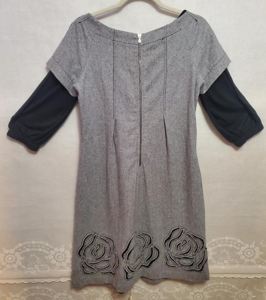 Phoebe Couture Gray Wool Blend Dress Pocket Jumper Women's Size 8 - Image 2 of 4