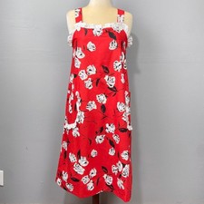 Vintage Rainbow Fashions Dress Size 1X Red Floral Midi Pockets Cottagecore Pinup