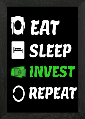 Eat Sleep Invest Repeat Gerahmtes Wandbild Poster Leinwanddruck Bild