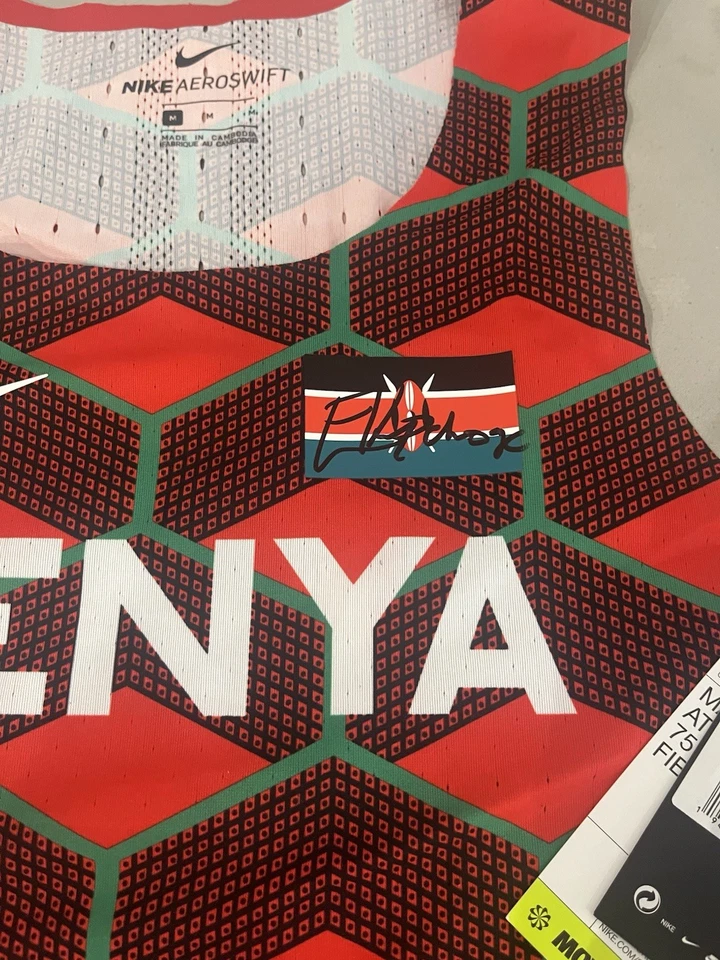 Gilet singolo Eliud Kipchoge firmato a mano Nike Kenya Tokyo 2020 Olimpiadi -   - Immagine 3 di 3
