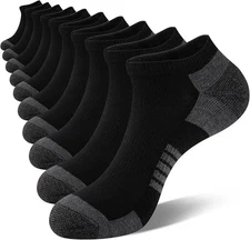COOVAN 10 Pairs Mens Ankle Socks Men 10 Pack Low Cut Comfort Cushion Casual Sock