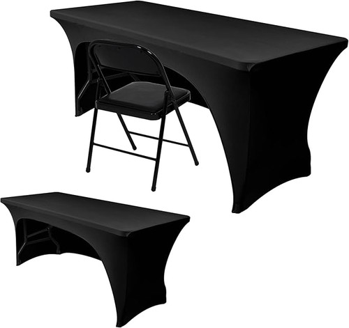 Paquete de 2 manteles negros rectangulares Nasitos 6 pies-spandex - Imagen 8 de 8