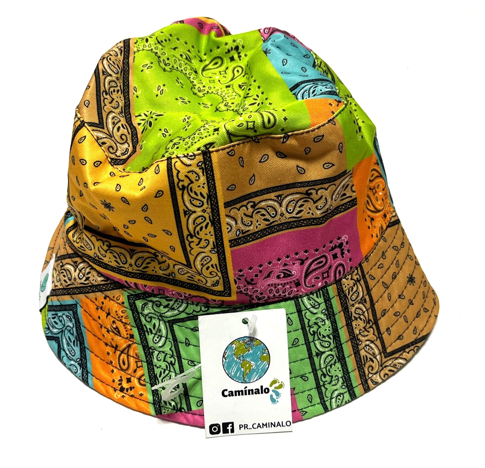 CAMINALO PR Adult Beach Paisley Fisherman Bucket Hat Cap 58cm {7 1/4} NEW TAG
