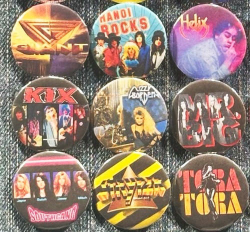 80's Hair Bands 1.5" Pinback Buttons Heavy Metal Classic Hard Rock Retro 30 Pins - Picture 6 of 9