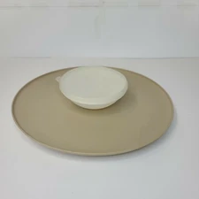 Tupperware 492 Dip-N-Serve Nice 3-Piece Set Gold Tray, Party Chips Veggies