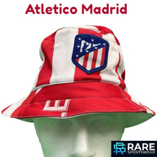 ORIGINAL ATLETICO MADRID 2019 FOOTBALL SHIRT HAND MADE INTO A BUCKET HAT (VGOOD)