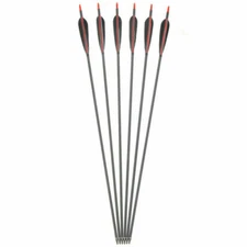 6Pcs 32" Spine500 Carbon Arrows Turkey Feather OD 7.6mm Archery Replacable Tips