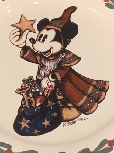 Disney Gallery Pam Schifferl Mickey Mouse Weihnachten Feiertage Teller 31 cm/12 Zoll - Bild 2 von 6