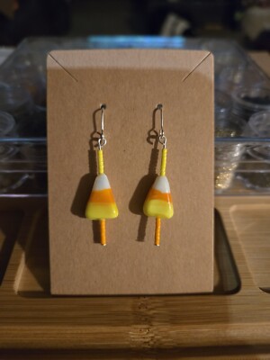 Handmade Candy Corn Drop earrings for women