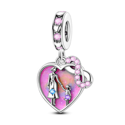 MULA Original Rosa Sternenhimmel DIY Charm CZ Für Frauen Armband 925 Versilbert