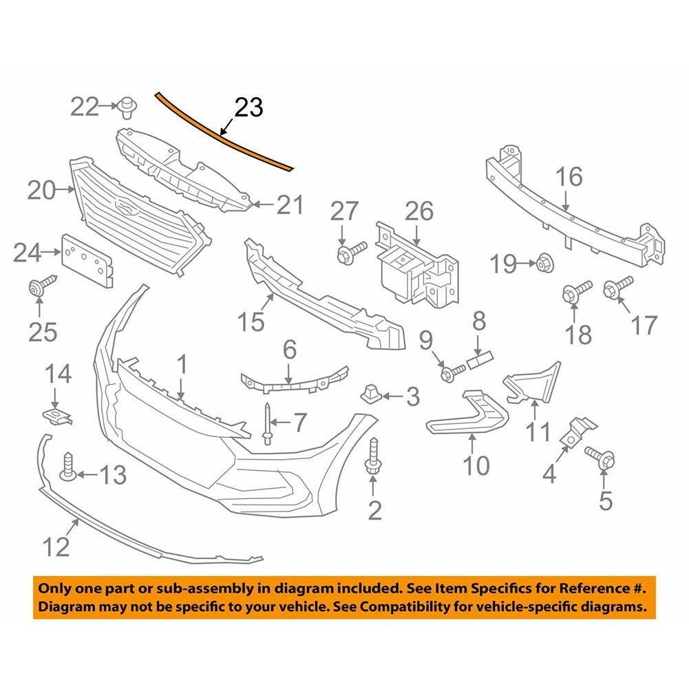 Joint Cache-capot Avant Pour Hyundai Elantra Sedan 2017-2018 - Réf. 86357-F2000