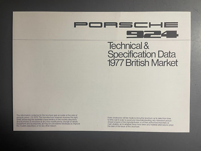 1977 Porsche 924 Showroom Technical Folder, British Version - RARE!! Awesome
