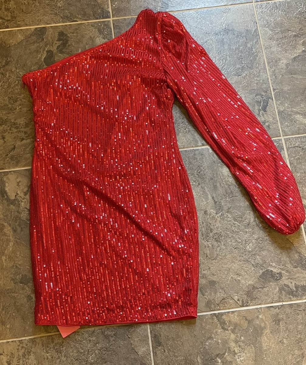 shein red sequin dress SHEIN BAE Women's Tight-fit Sequin Dress