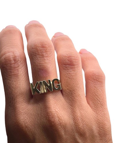 10k Solid Yellow Gold King Mens Bikers Ring 5 Grams - Picture 4 of 6