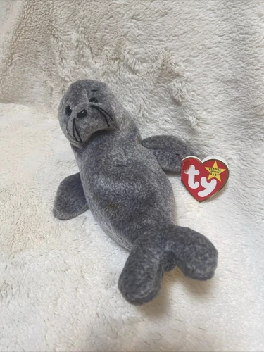 New! 🔥 PRICE CUT! Ty Original 1998  “Slippery” the Seal Beanie Baby (w/errors)