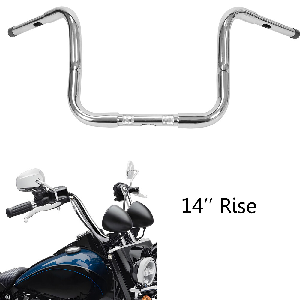 Chrome Rise 14" Meathook Ape Hanger Bar Handlebar For Touring Electra Glide 86+