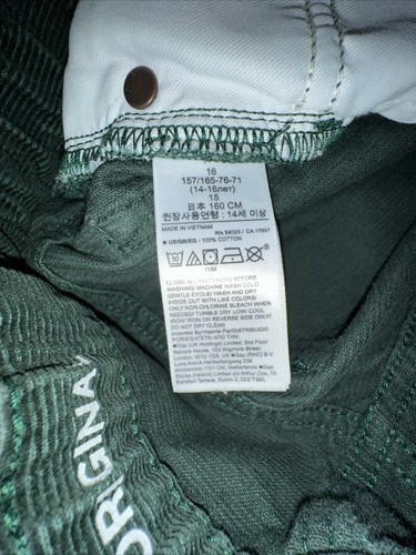Corduroy Pants Size 16 Youth Green NWOT - Picture 7 of 11