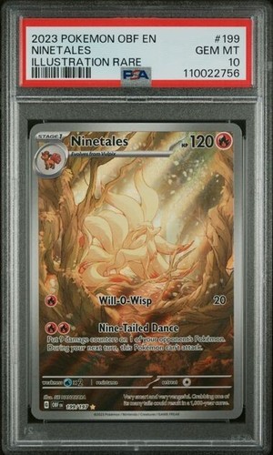 Ninetales PSA 10 199/197 Obsidian Flames Illustration Rare Card Pokemon TCG