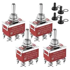 4Pcs 12V DC 30A Marine Toggle Switch Waterproof Toggle Switch 12 Volt Heavy Dut
