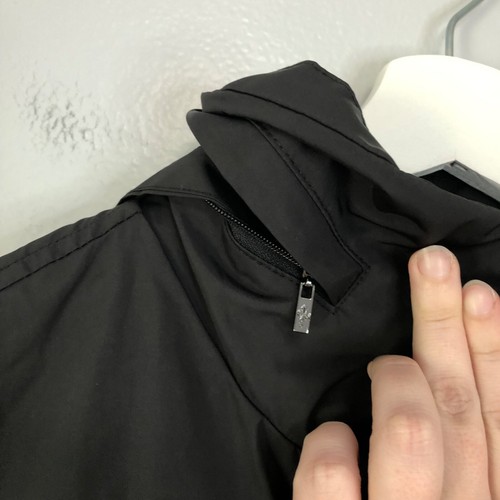 Cole Haan New York Black Rain Trench Coat Hooded Zip Women’s Size L Packable - Picture 10 of 19