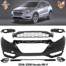 Front Bumper Cover Fascia & Lower Grille Kit For 2016-2018 Honda HR-V