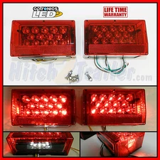 Submersible LED Combination Trailer Tail Lights Stud Mount, Marine, Boat PAIR