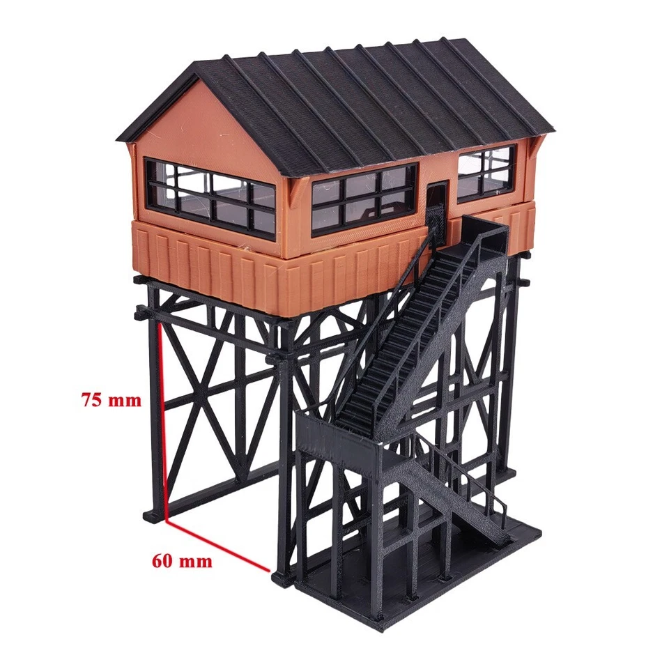 Outland Models Miniatures Station Overhead Signal Box/Tower escala 1:87 HO - Imagem 4 de 4