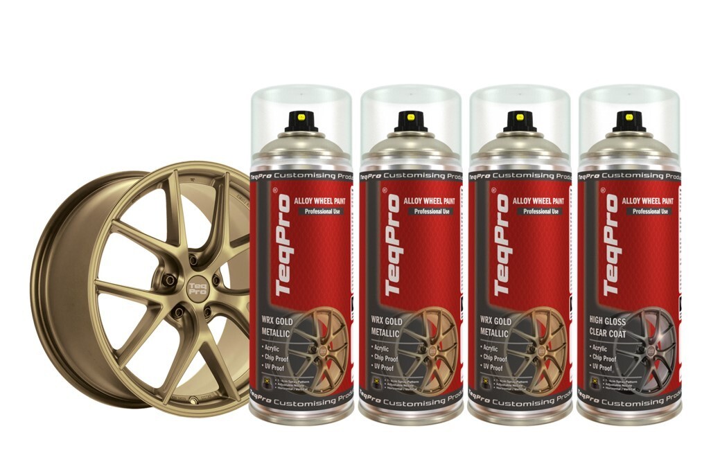 WRX Gold Alloy Wheel Paint Kit with 3 Cans + High Gloss Clear Coat