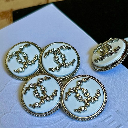 Lot 5 boutons Chanel CC boutons de rechange Ø 20 mm métal boutons bouton logo poinçonné