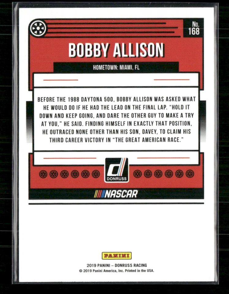 Bobby Allison 2019 Donruss Legends #168 - Image 2 of 2