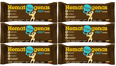 6 HEMATOGEN VITA+ Classic Source of Heme Iron Vitamin C Energy Bars 50g 1.8 oz