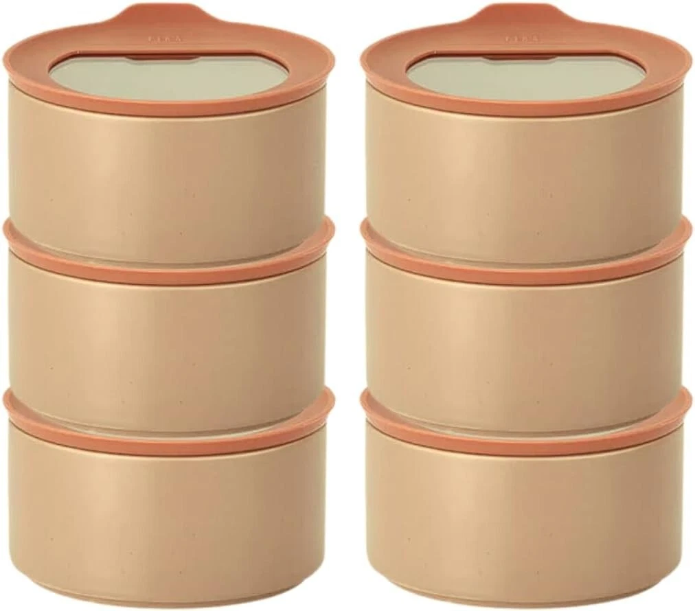 FIKA One 6pc Kitchen Pantry Ceramic Food Container Set with Lid, Serving Bowl