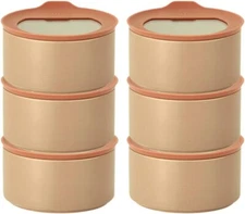 FIKA One 6pc Kitchen Pantry Ceramic Food Container Set with Lid, Serving Bowl