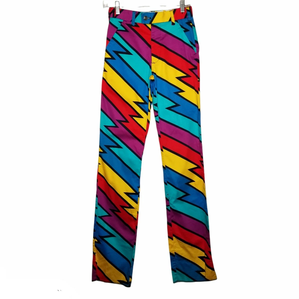 Loudmouth Mens Youth Golf Pants 26 x UF Unfinished Hem Lightning Bolt