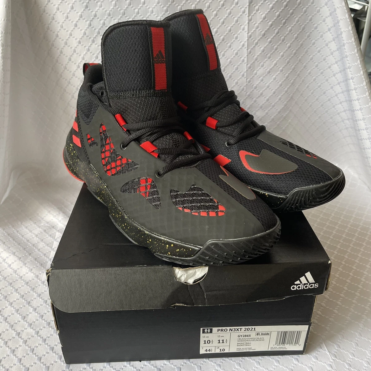 En god ven arm Betjene Adidas Mens PRO N3XT 2021 G58893 Basketball Shoes Size 10.5 Black/Red | eBay