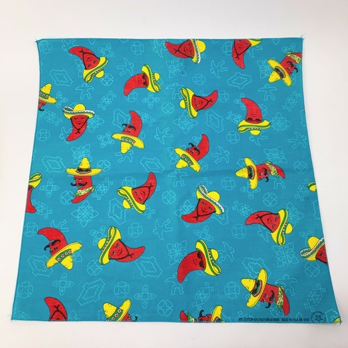 Vintage Red Blue Chili Peppers Chilis Hats Hav-A-Hank Bandana USA #15187 - 第 1/4 張圖片