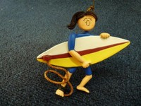 Ornament Central Surfer Female Brown Christmas Ornament (o2467) Ornament Central Surfer Female Brown Christmas Ornament (o2467)