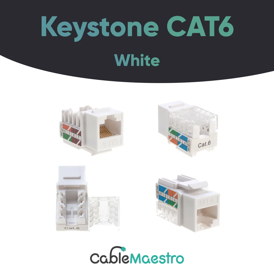 LOTE Paquete Punchdown Snap-In Cat6 Keystone Jack Network Ethernet RJ45 Plug 110 Foto 2 de 4