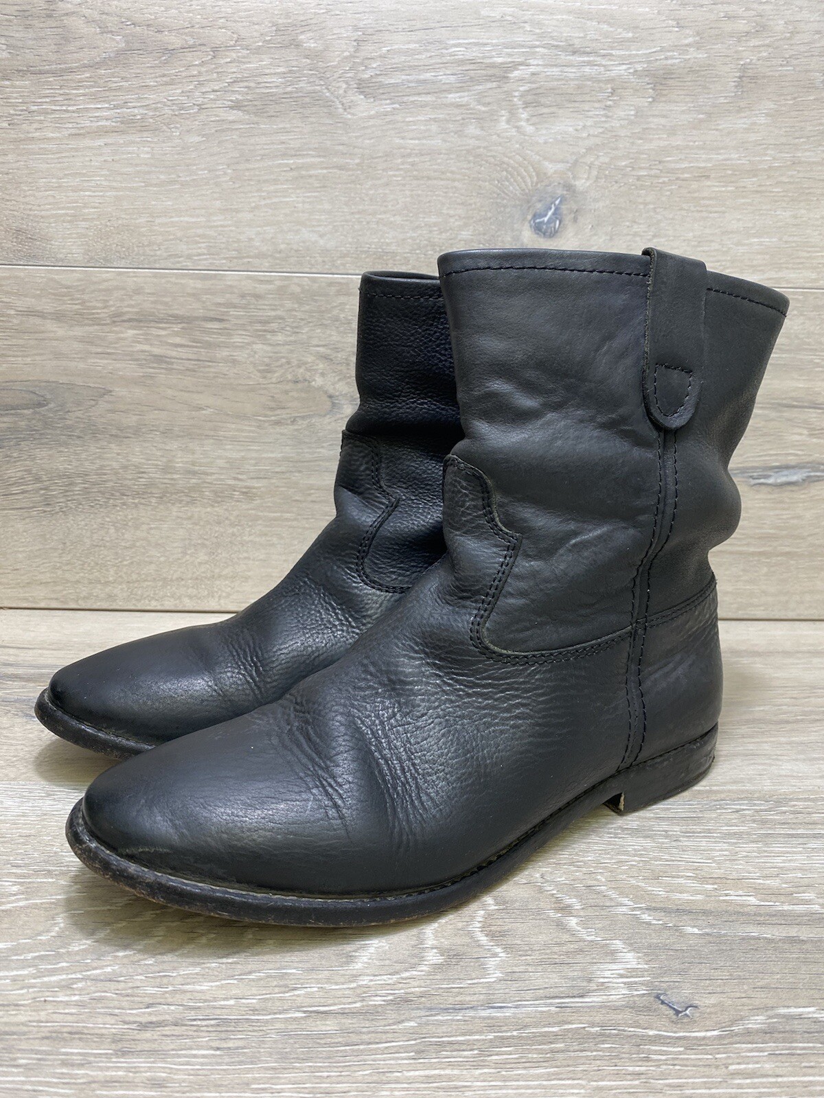 Isabel Marant Black Leather Ankle Slouch Boots EUR 38/US 8