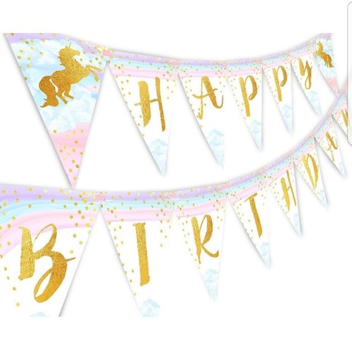 Einhorn Cake Topper Happy Birthday Banner Party Banner Neu - Bild 3 von 3